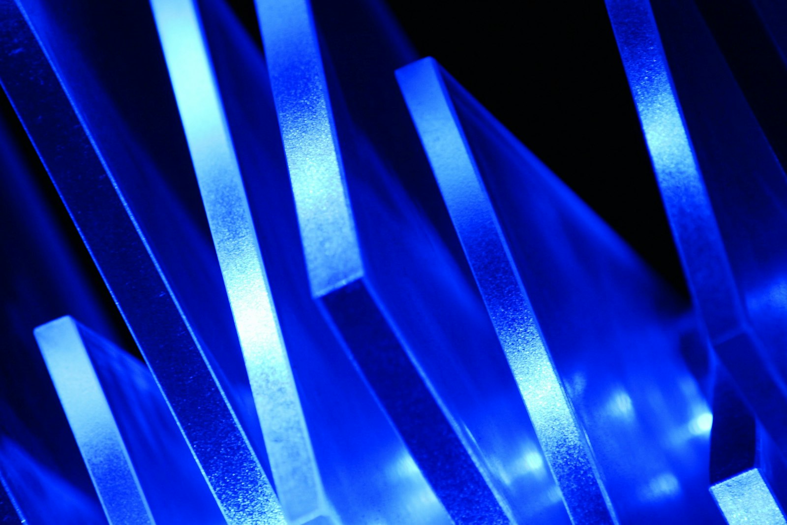 Abstract blue light through acrylic panels