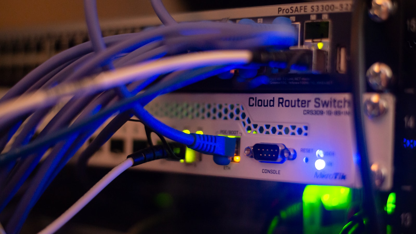 Server rack with network cables — the pool of candidate servers
