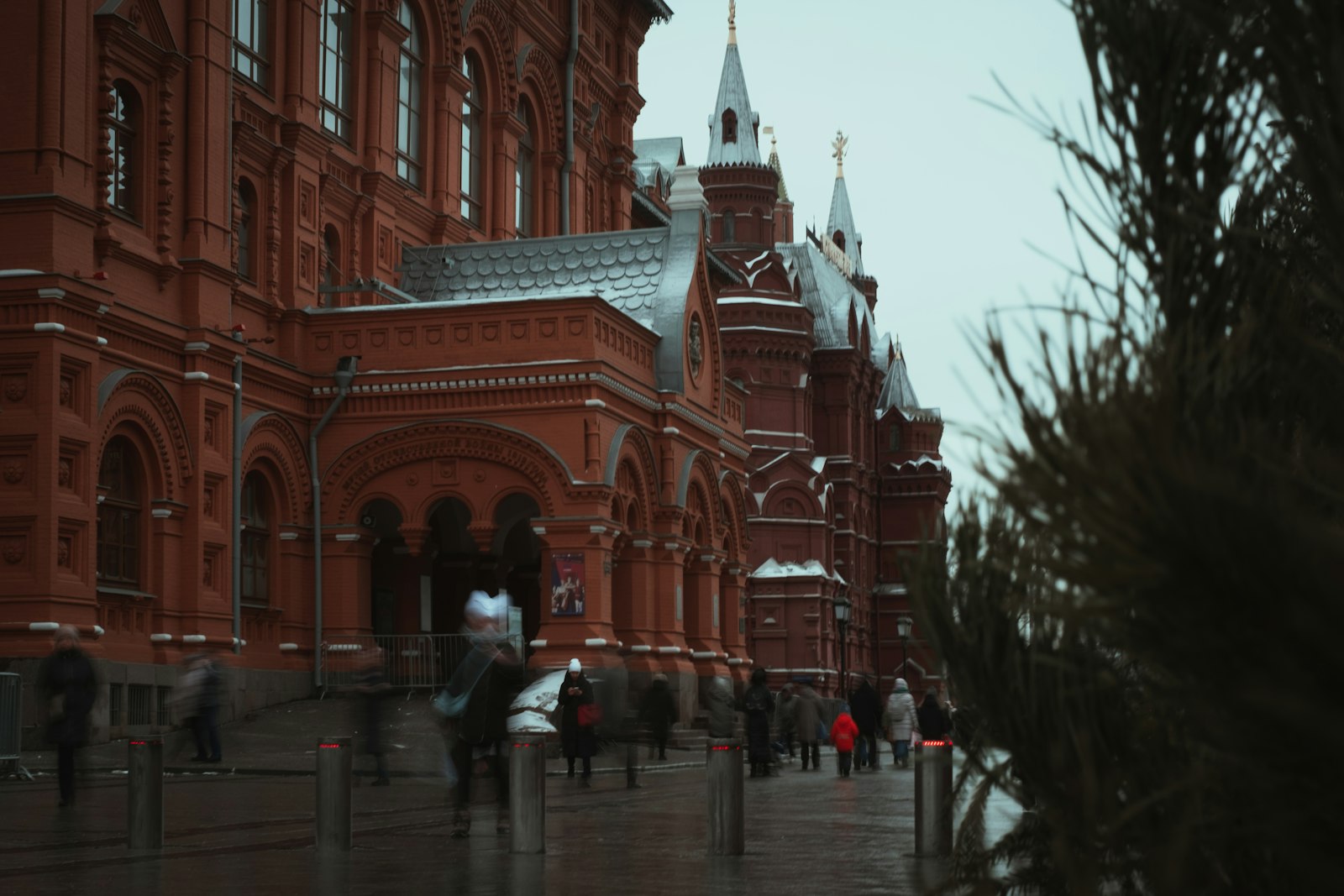 Red-brick building with a clock tower in Moscow