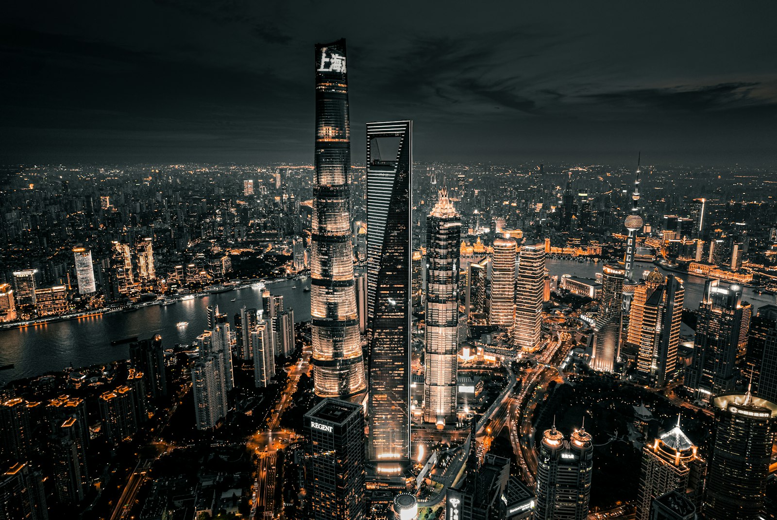 Shanghai skyline at night